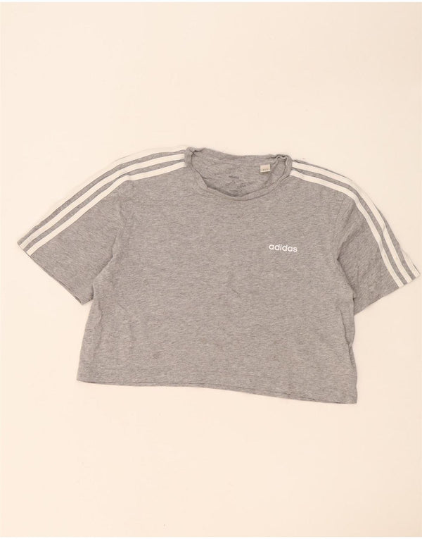 T-shirt corta oversize da donna Adidas UK 8/10 piccola in cotone grigio