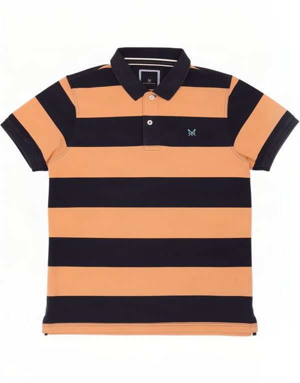 Crew Clothing Polo da uomo in cotone a righe grandi arancioni