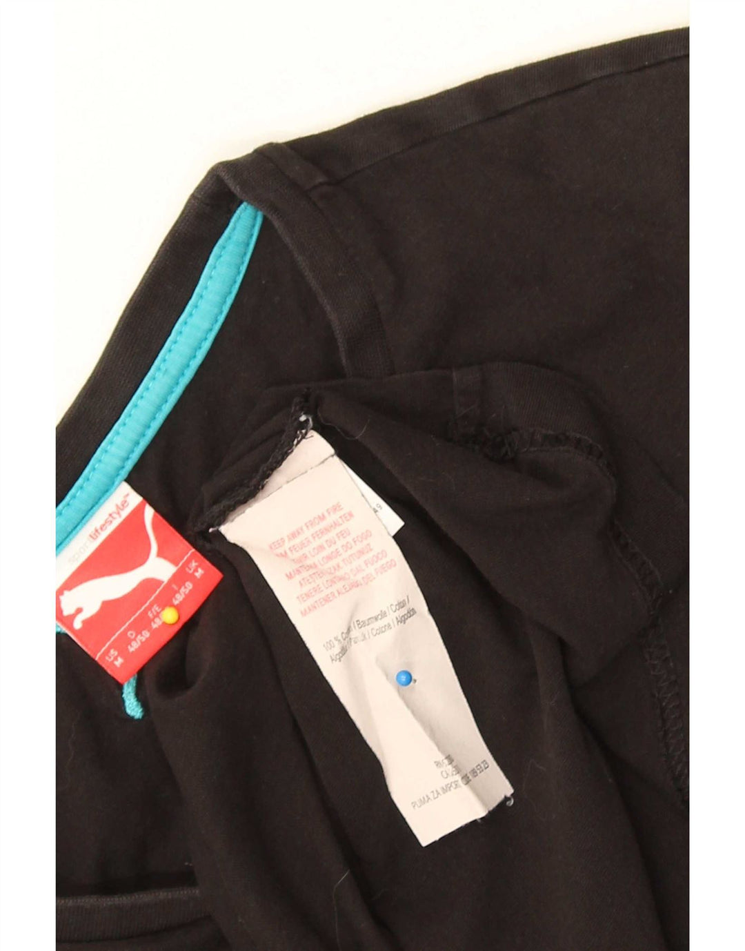 T-shirt grafica da uomo Puma Top in cotone nero medio