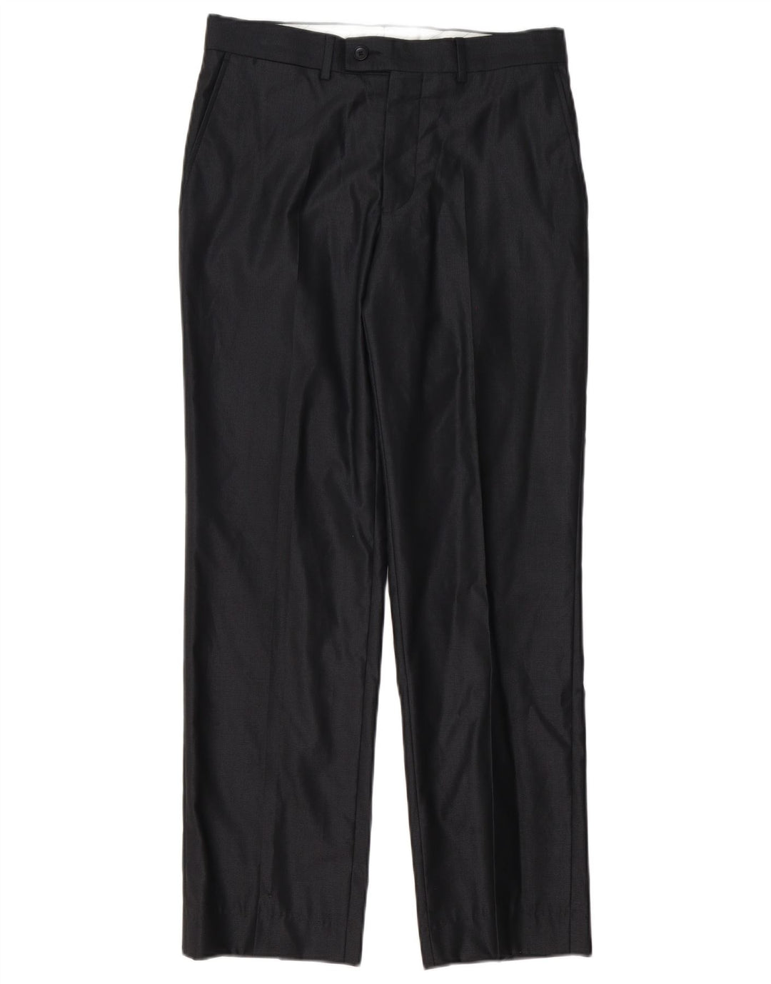 Pantaloni da abito dritti da uomo Zara EU 38 Small W30 L30 Poliestere nero