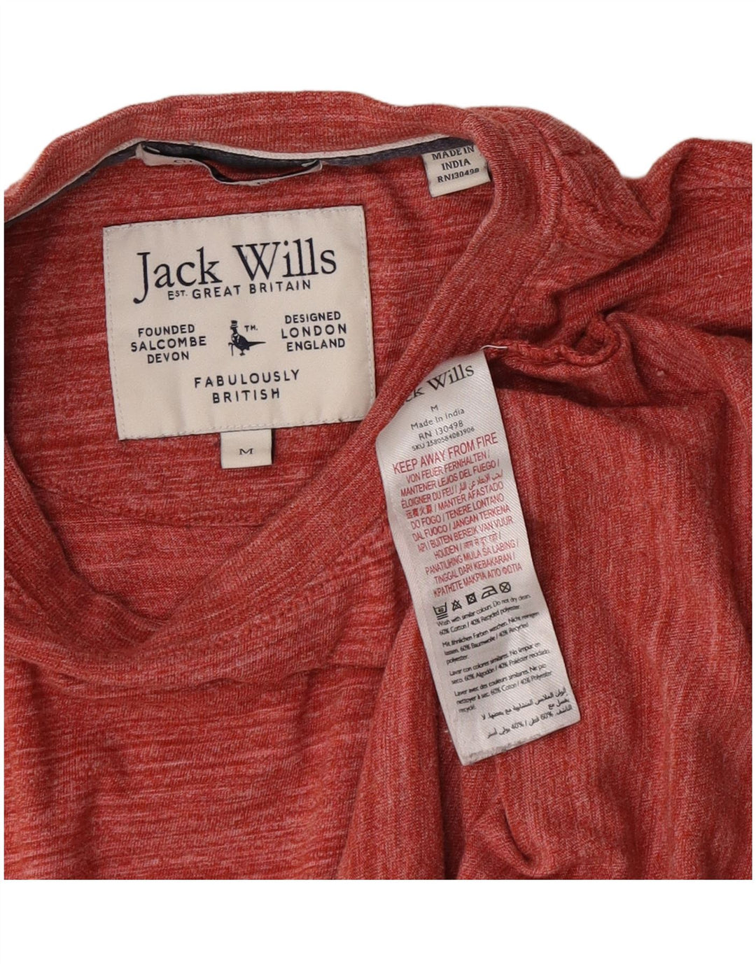 T-shirt da uomo Jack Wills Top in cotone a righe marrone medio