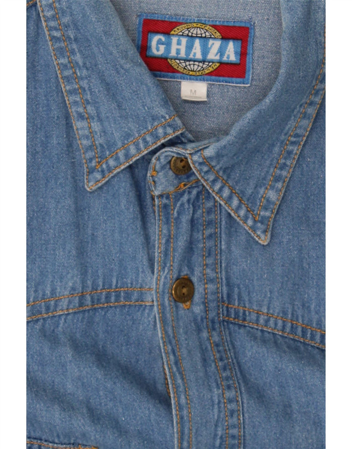 VINTAGE Mens Denim Shirt Medium Blue Cotton Vintage Vintage and Second-Hand Vintage from Messina Hembry 
