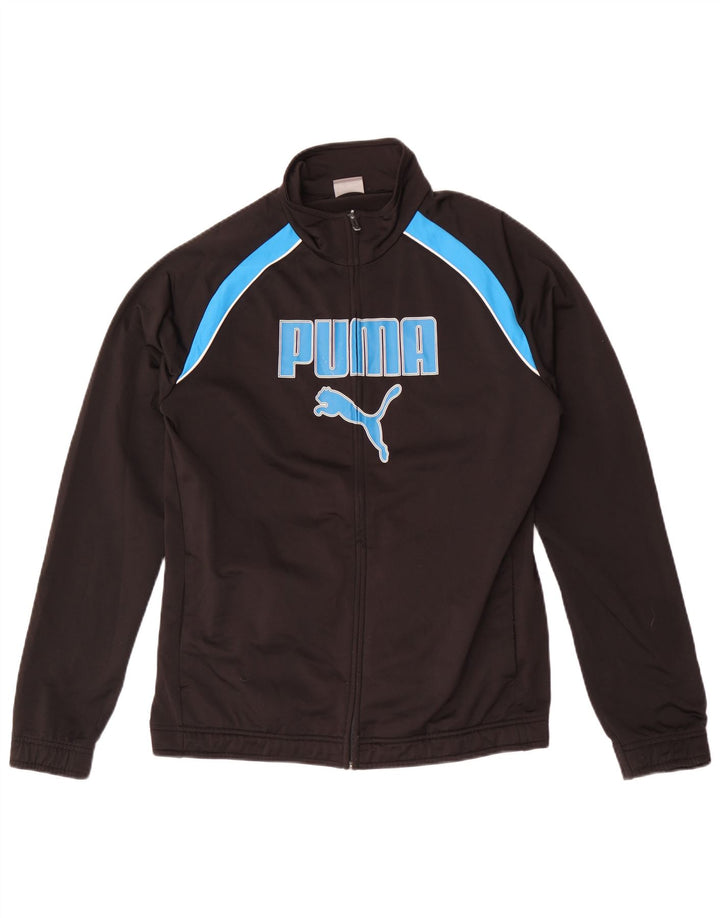 Giacca da ginnastica grafica da uomo Puma, colore nero medio, in poliestere a blocchi di colore