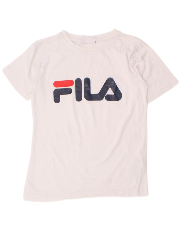 Maglietta grafica Fila per ragazzi 7-8 anni in cotone bianco