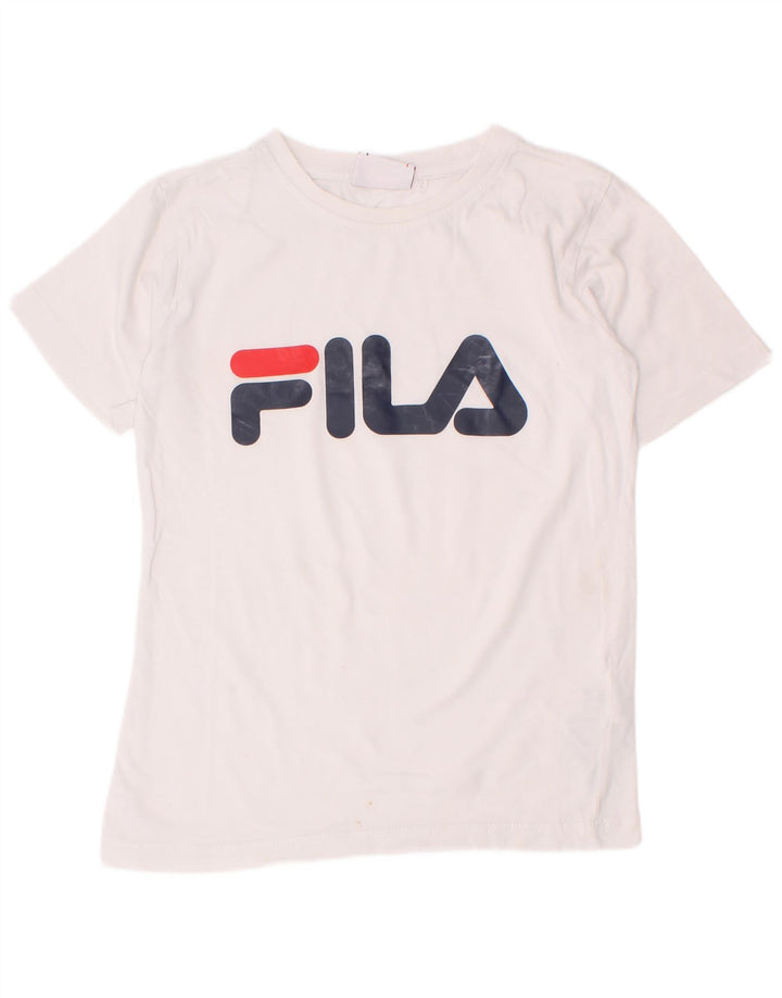 Maglietta grafica Fila per ragazzi 7-8 anni in cotone bianco