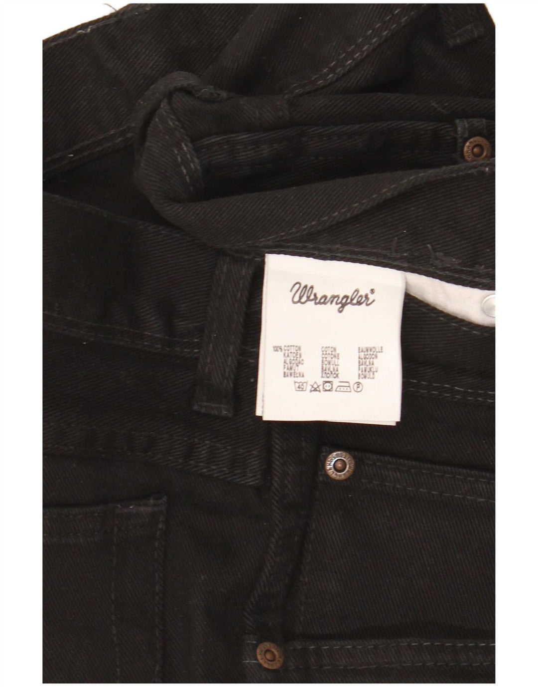 Jeans dritti da uomo Wrangler vestibilità regolare W38 L30 cotone nero