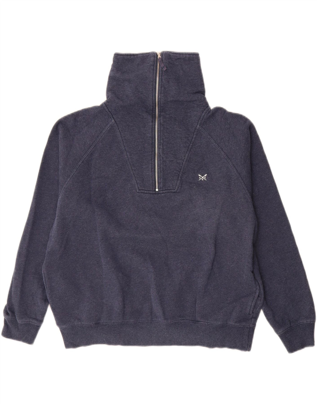CREW CLOTHING Felpa oversize da donna maglione UK 10 piccolo blu navy