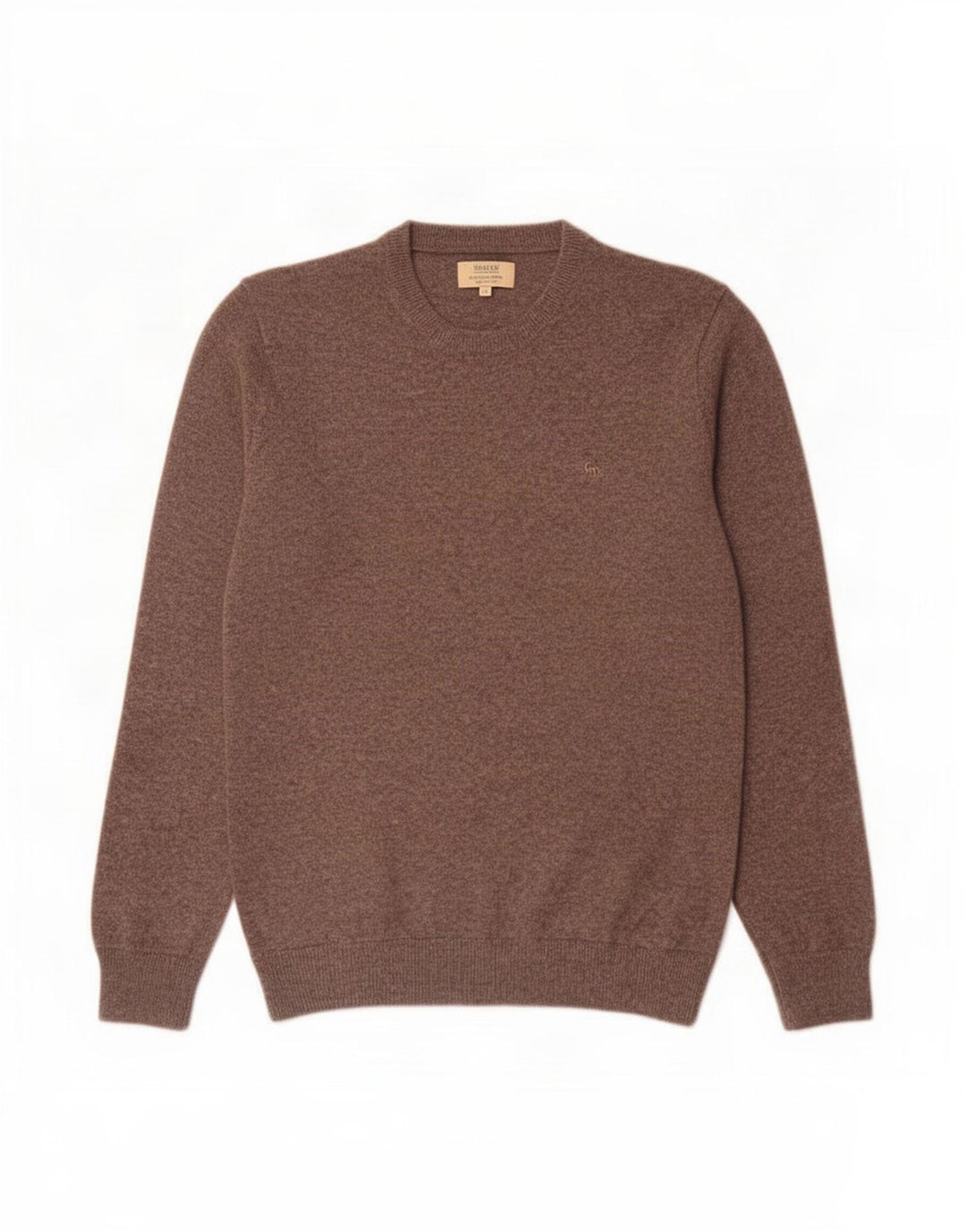 Maglione maglione girocollo da uomo Magee in cashmere screziato marrone medio