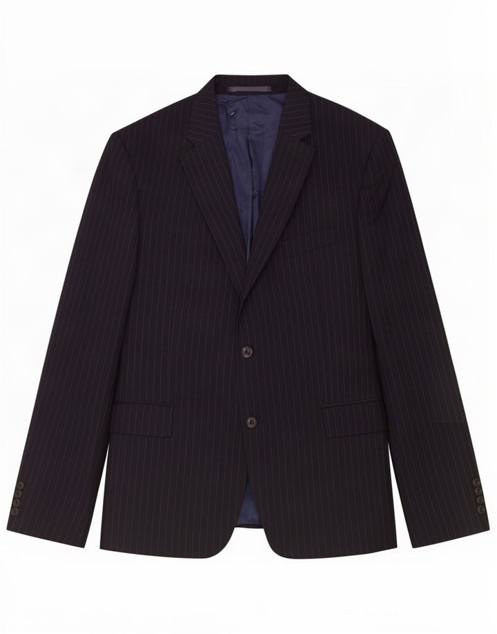 Giacca blazer a 2 bottoni da uomo Marks & Spencer UK 42 grande gessato blu navy