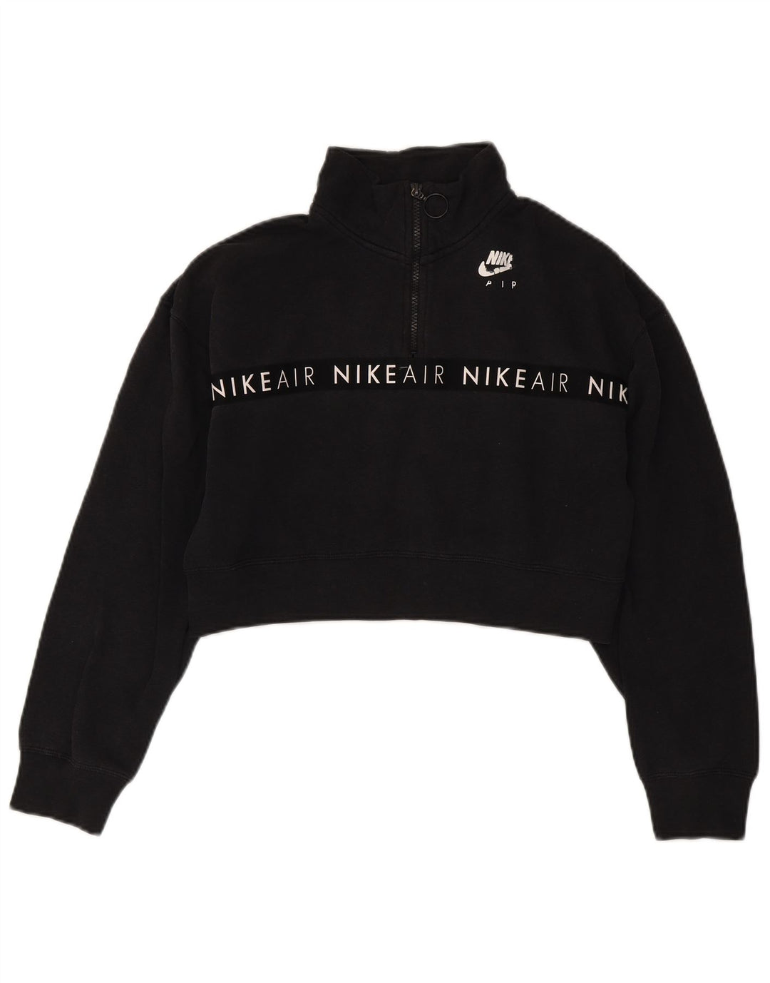 Felpa corta con grafica oversize da donna Nike UK 10 piccola nera