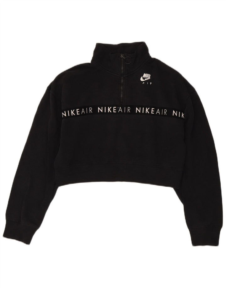 Felpa corta con grafica oversize da donna Nike UK 10 piccola nera