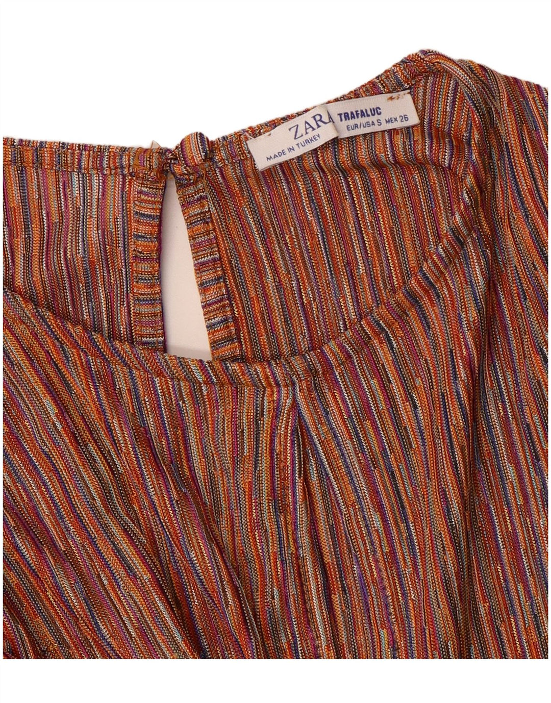 Tutina corta da donna Zara con allacciatura sul davanti UK 10 piccola a righe multicolore