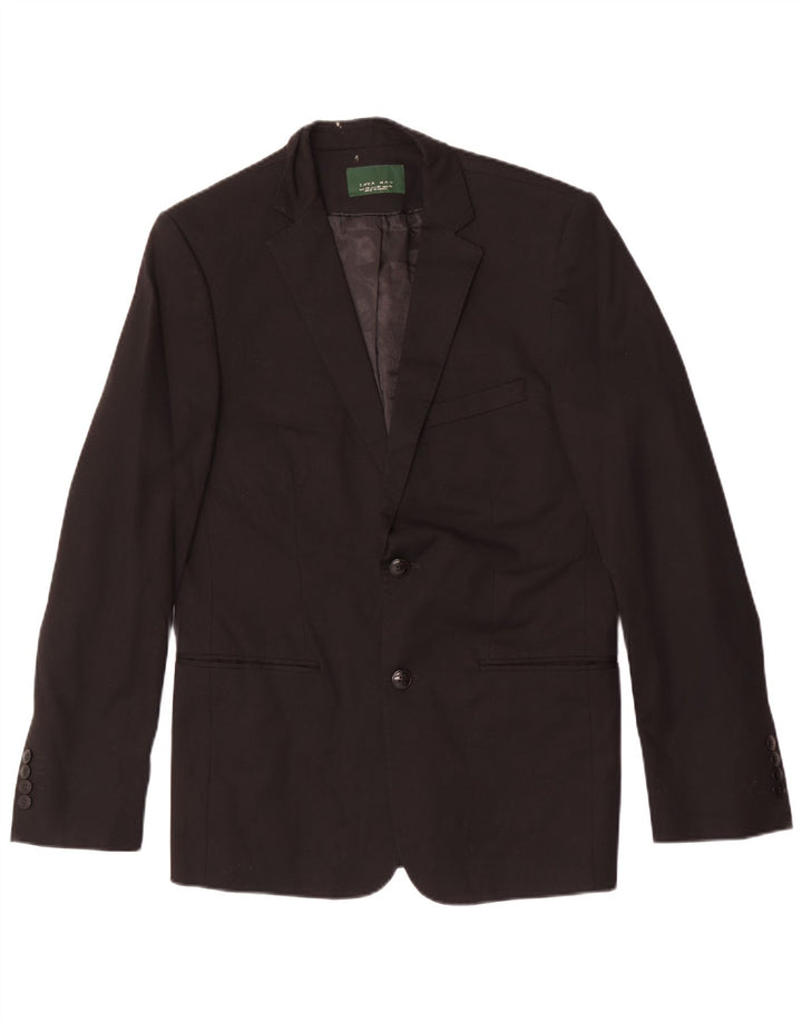 Giacca blazer a 2 bottoni da uomo Zara EU 48 cotone nero medio