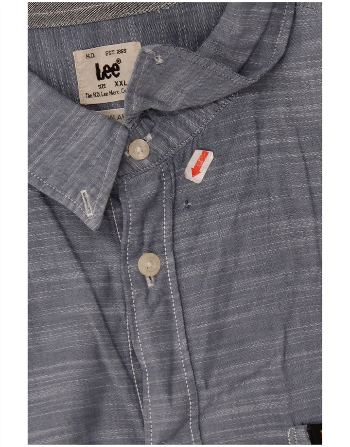 Camicia LEE da uomo a maniche corte vestibilità regolare 2XL in cotone blu