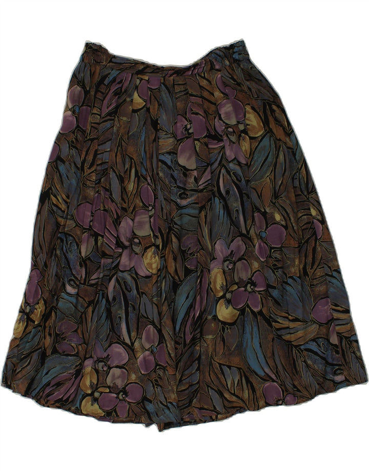 VINTAGE Womens Pleated Skirt EU 38/40 Medium W30 Multicoloured Floral Vintage Vintage and Second-Hand Vintage from Messina Hembry 