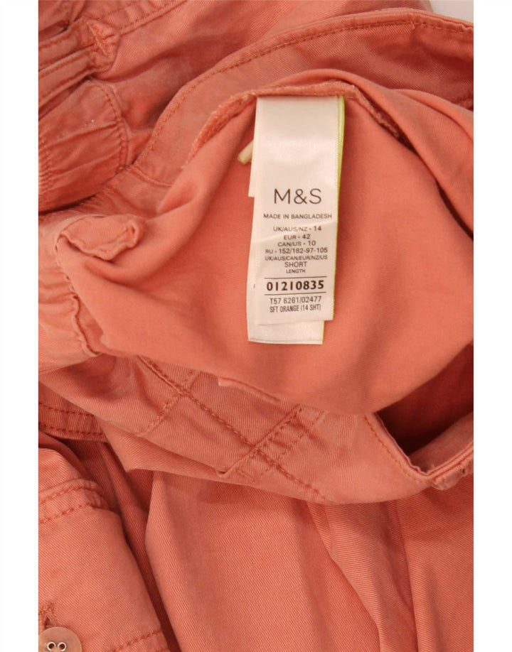 Pantaloni cargo corti Marks & Spencer da donna UK 14 Large W32 L26 Arancioni