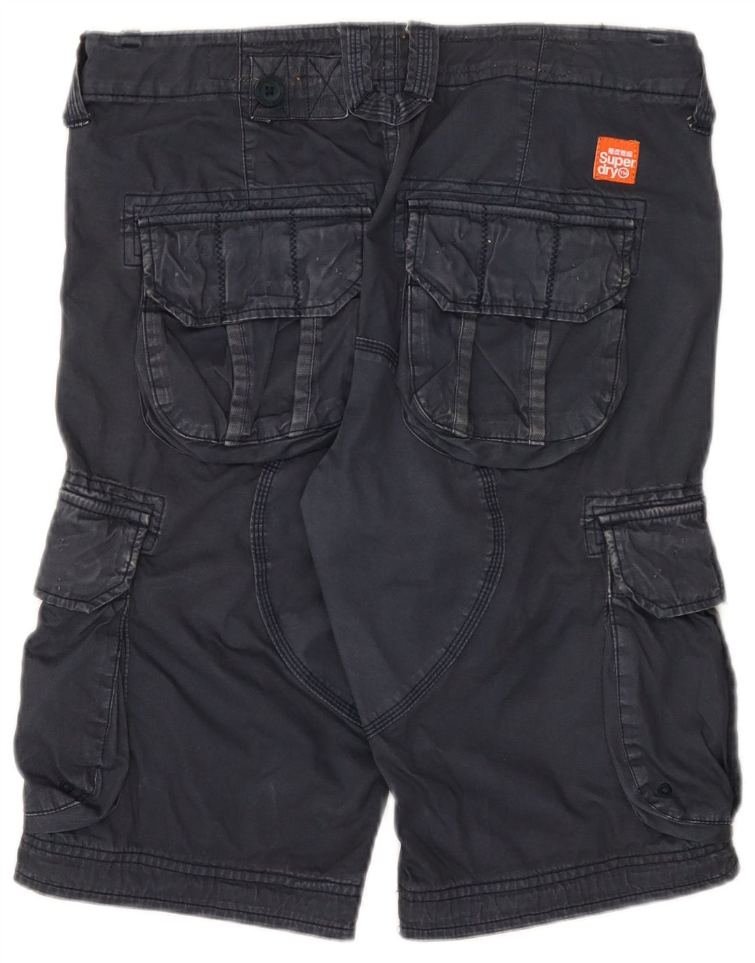 Pantaloncini cargo da uomo Superdry Small W32 in cotone blu navy