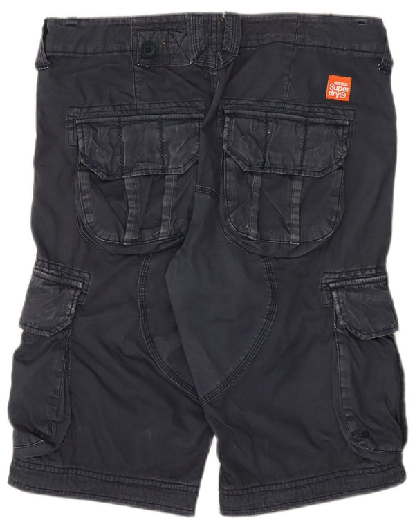 Pantaloncini cargo da uomo Superdry Small W32 in cotone blu navy