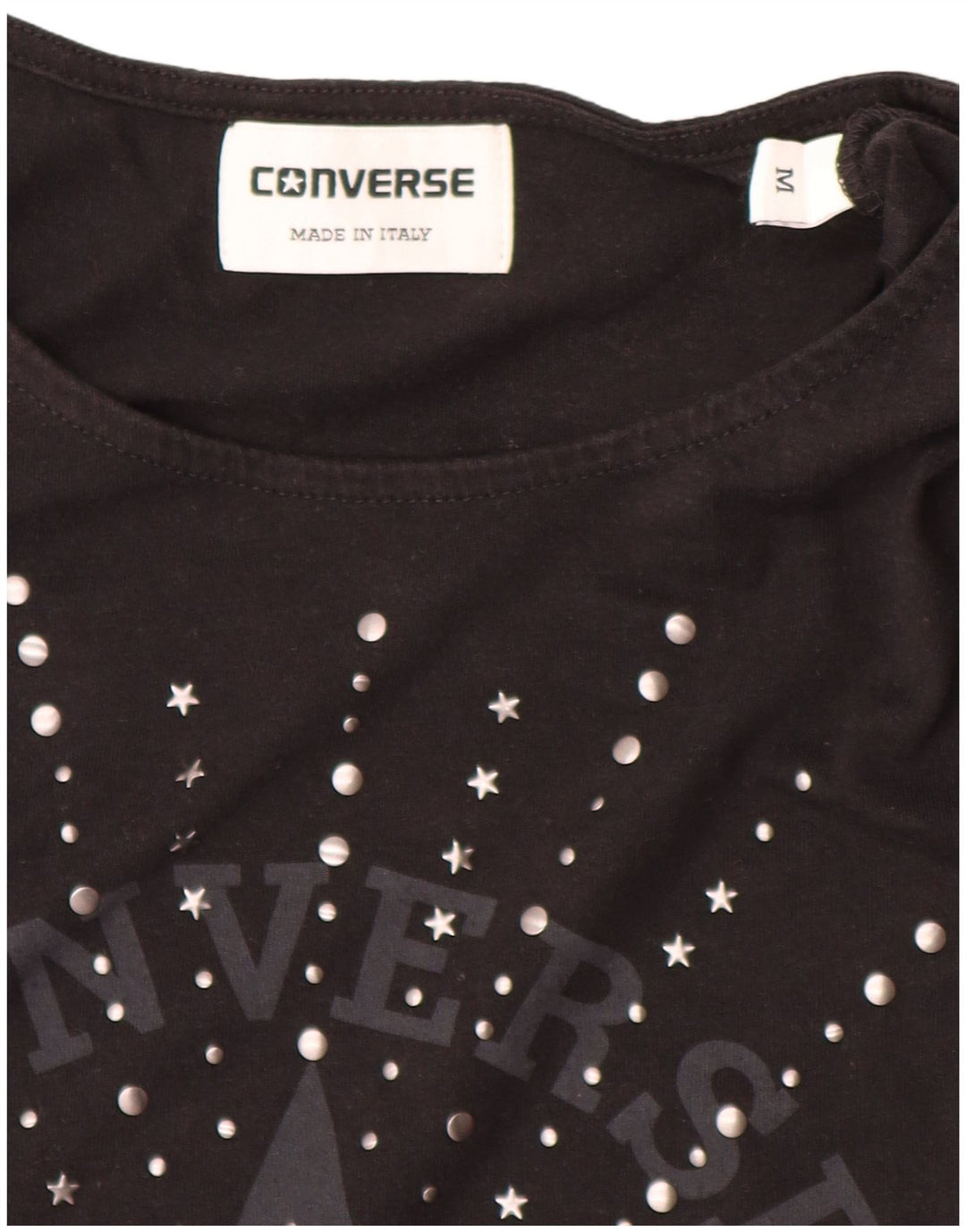 Converse Canottiera grafica Chuck Taylor da donna UK 12 media nera