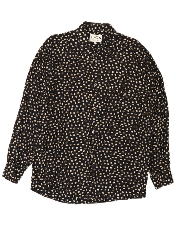 Camicia Uomo Tipo' S Viscosa Floreale Media Nera