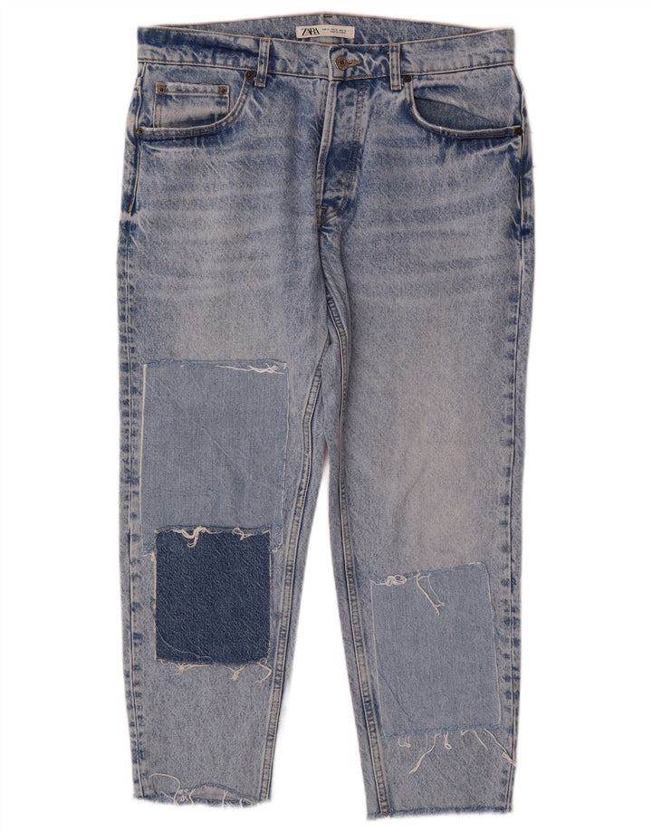 Jeans affusolati da uomo ZARA EU 42 Large W32 L26 Blu