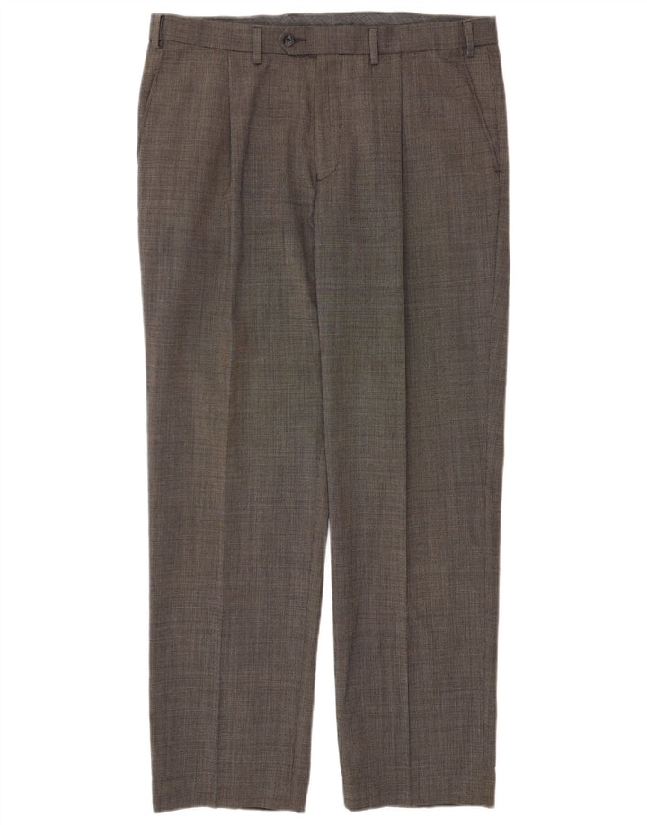 Pantaloni casual vestibilità regolare da uomo Marks & Spencer W36 L31 poliestere grigio