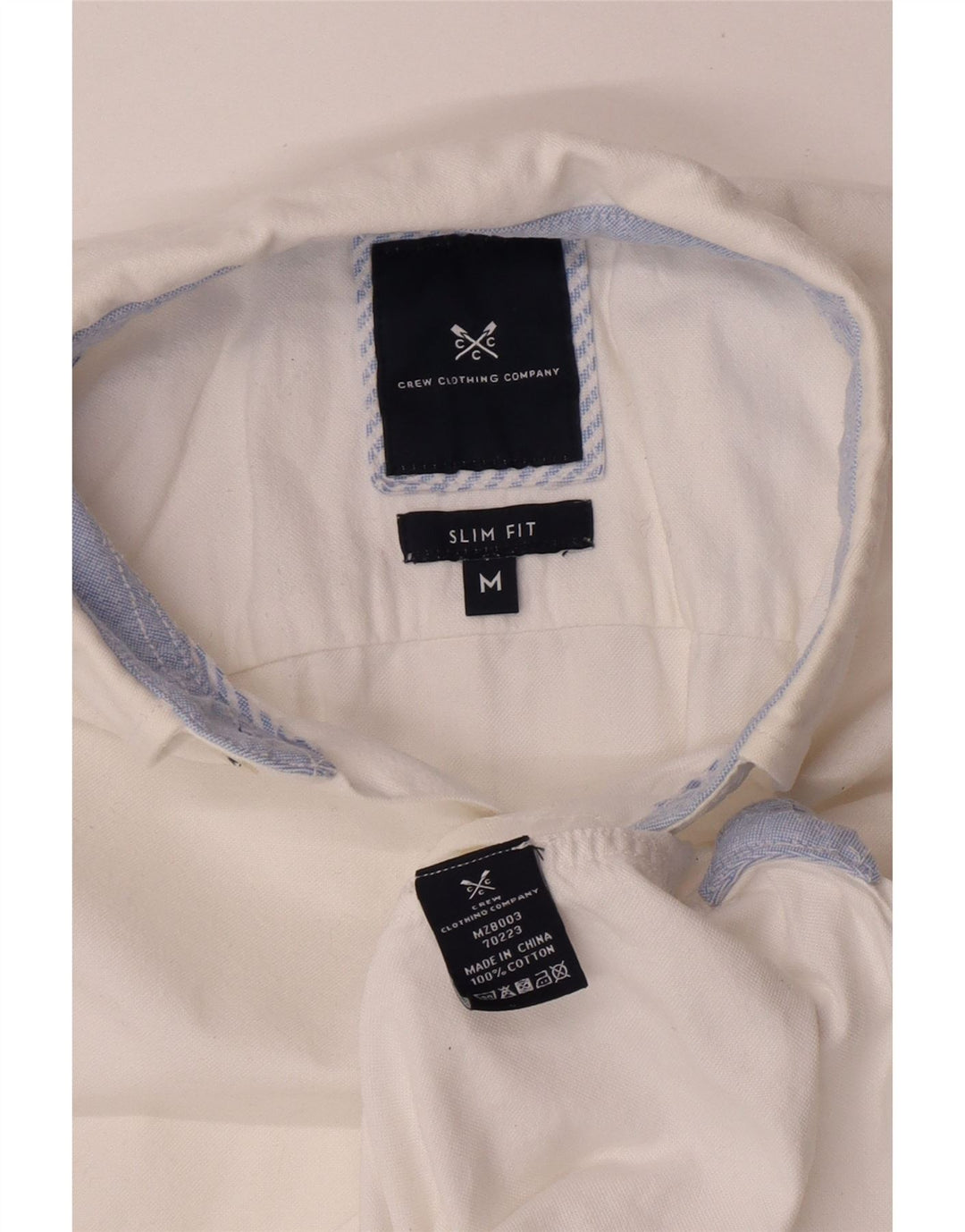 Crew Clothing Camicia slim fit da uomo in cotone bianco medio