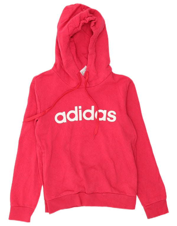 Maglione con cappuccio grafico da donna ADIDAS UK 8/10 piccolo cotone rosa
