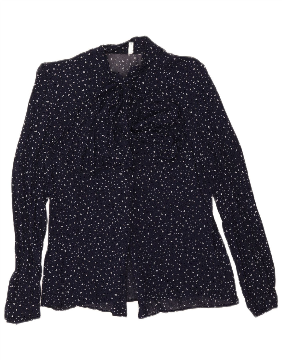 Camicetta trasparente da donna vintage IT 48 XL Blu navy maculato