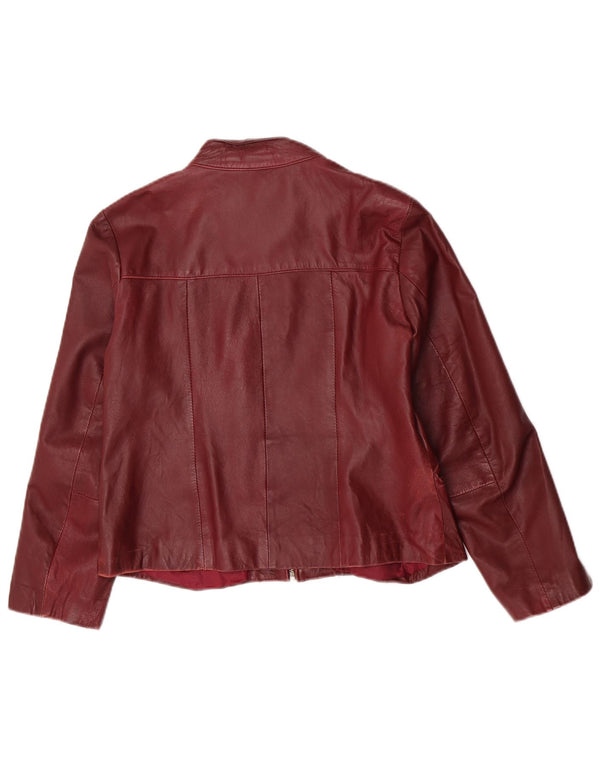 Giacca in Pelle Donna Lavorazione Artigiana IT 46 Large Bordeaux