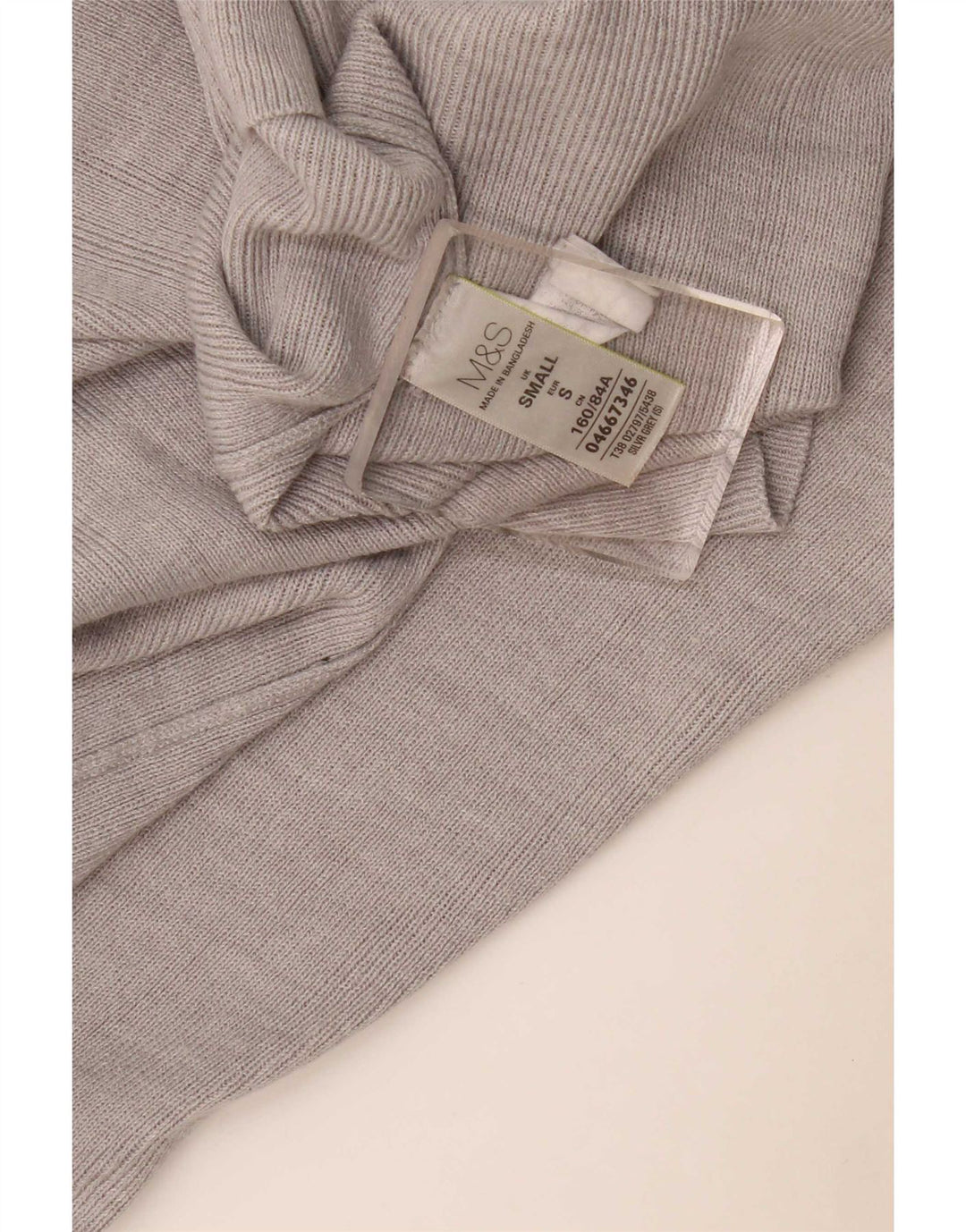 Maglione cardigan aperto lungo da donna Marks & Spencer UK 10 piccolo grigio