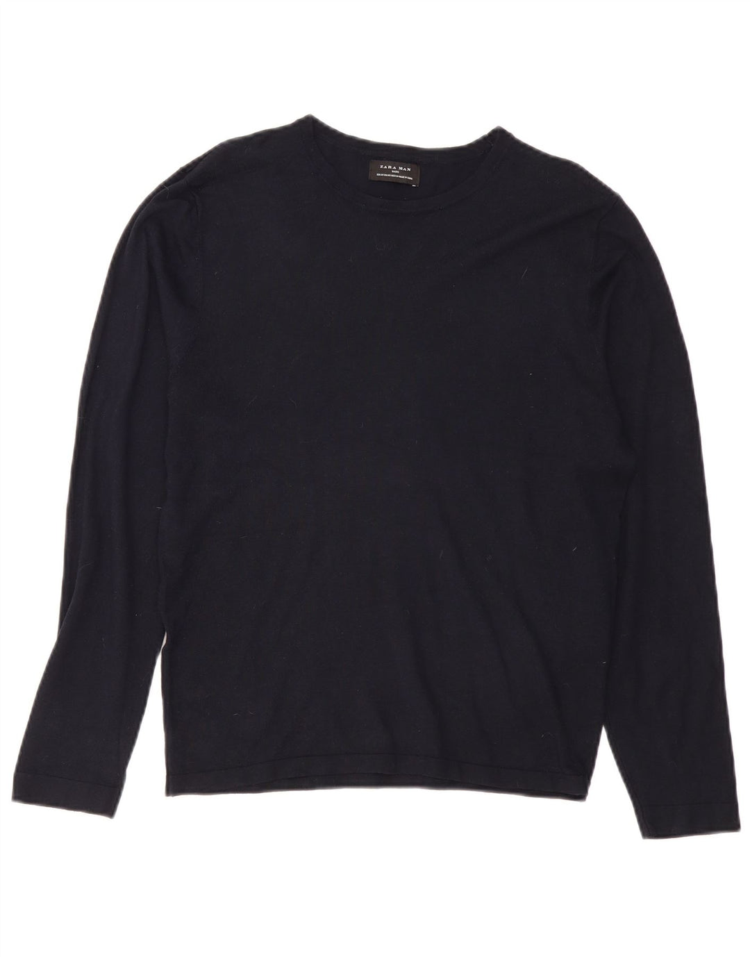 Maglione Zara da uomo con scollo a barca in viscosa blu navy medio