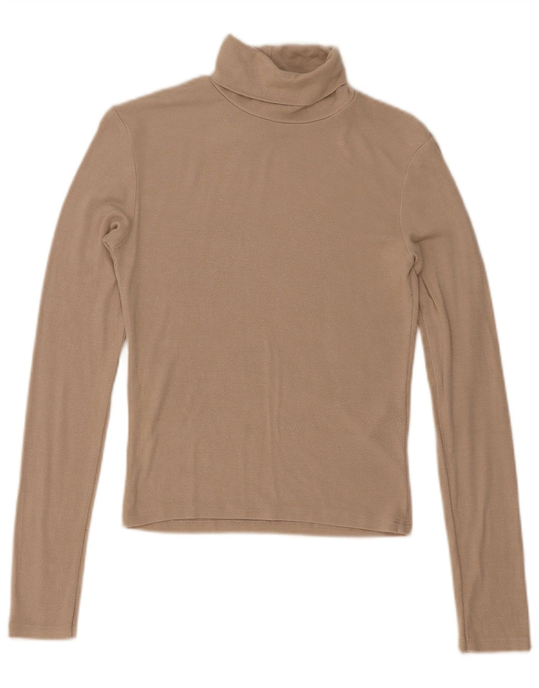 Top corto da donna Zara a maniche lunghe UK 8 piccolo in viscosa beige