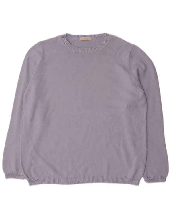 Maglione maglione con scollo a barca da donna Marks & Spencer UK 22 3XL cotone blu