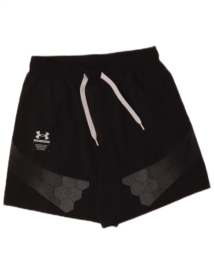 Pantaloncini sportivi grafici da uomo Under Armour poliestere medio nero