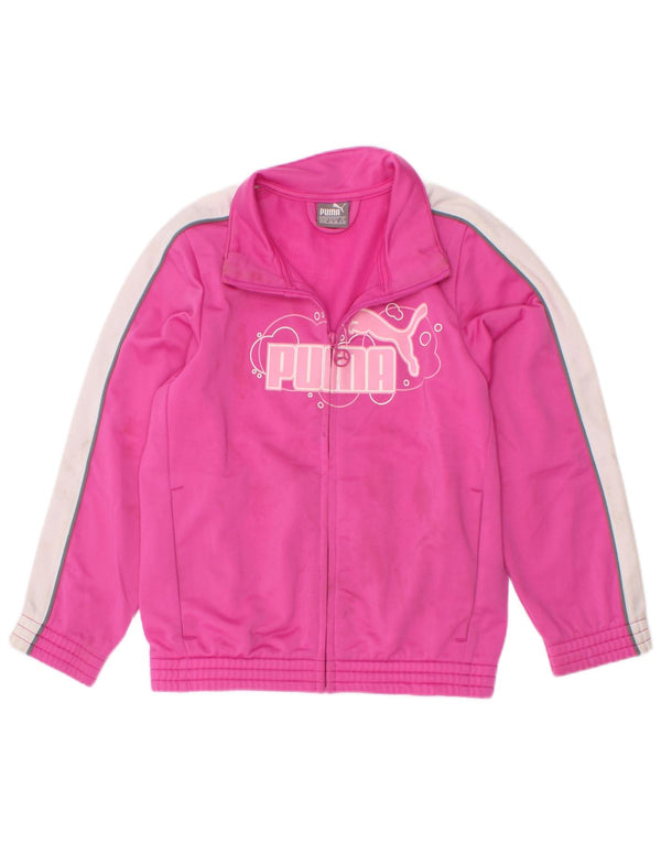 Giacca da ginnastica grafica per ragazze Puma 3-4 anni Colorblock rosa