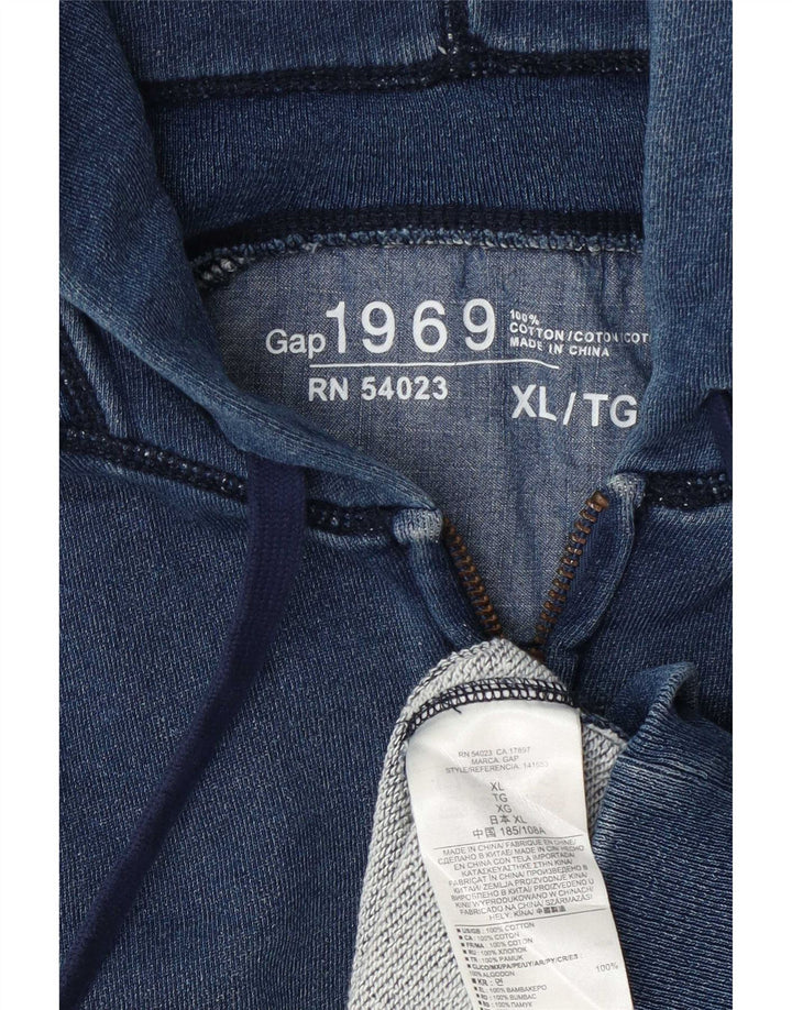 Maglione con cappuccio e zip da uomo Gap XL in cotone blu navy