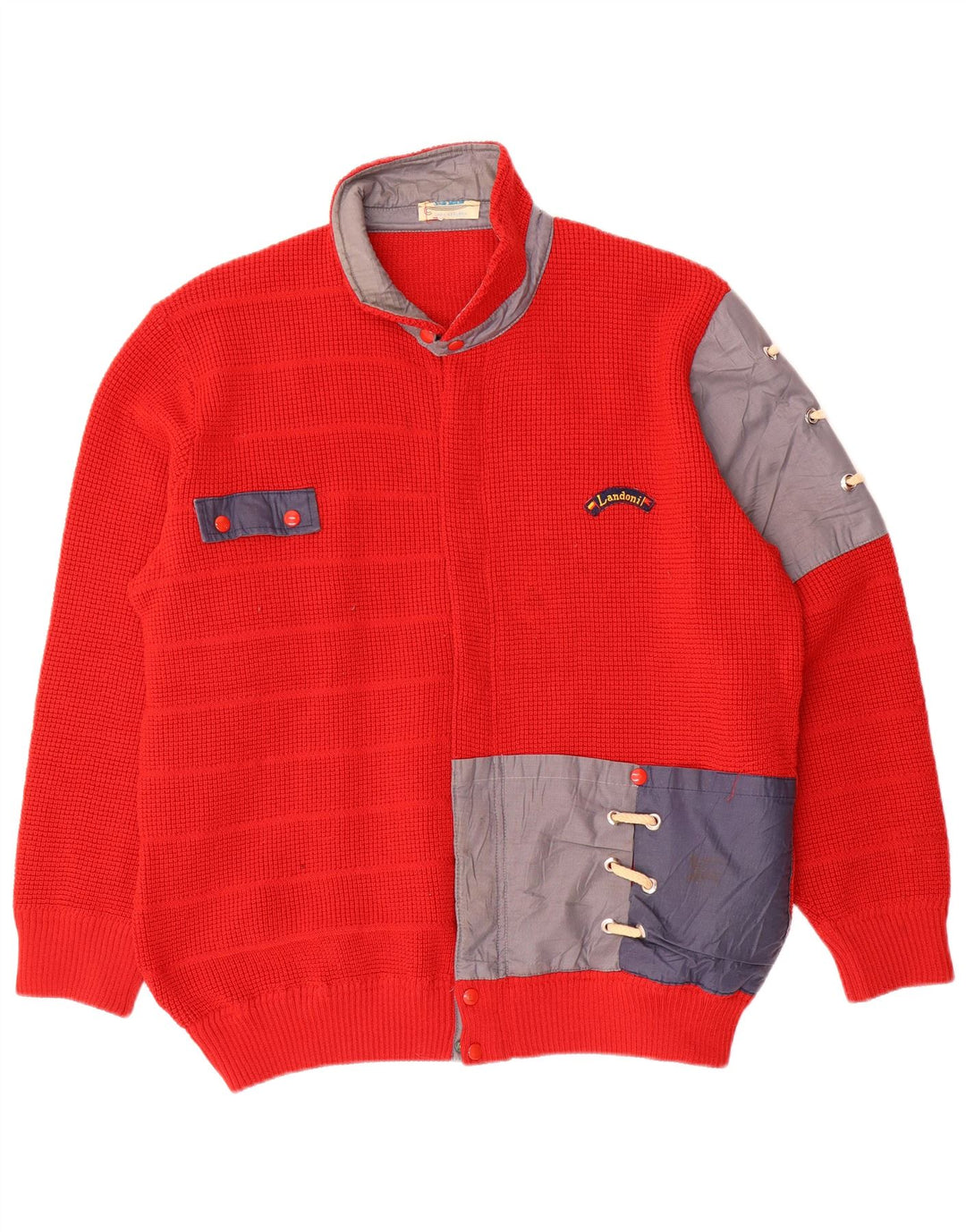 Maglione cardigan da uomo con vestibilità regolare Azzurra, grande, colore rosso