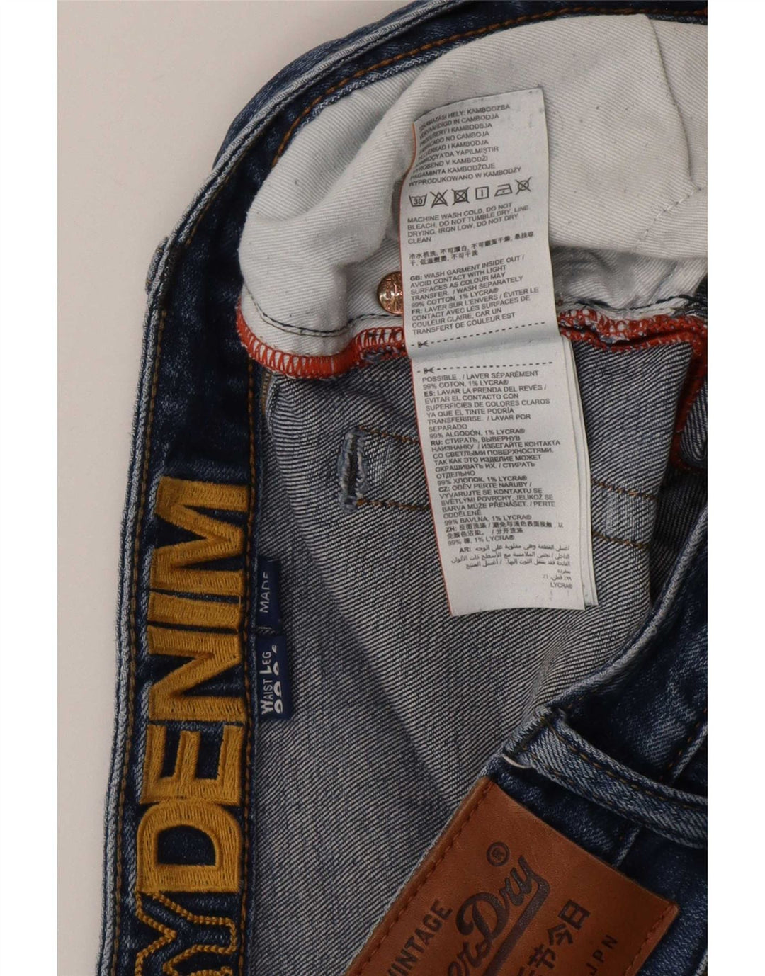 Jeans slim da uomo Superdry W32 L34 cotone blu