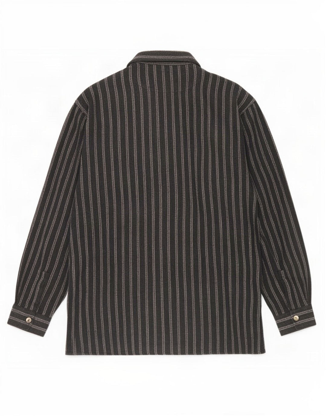 Camicia da uomo con zip intera Tipo' S XL in cotone a righe grigie