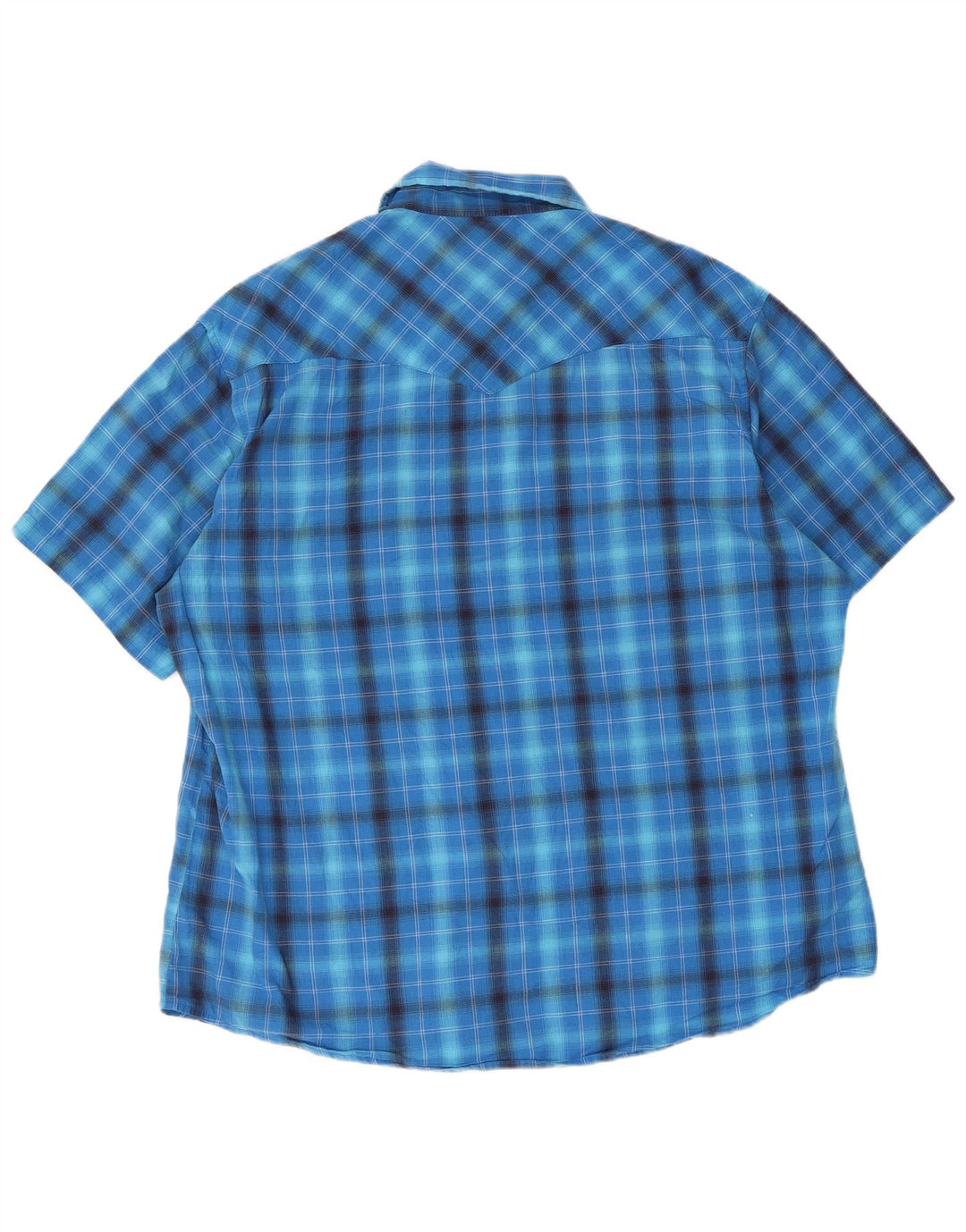Camicia a maniche corte da uomo Wrangler grande scozzese blu