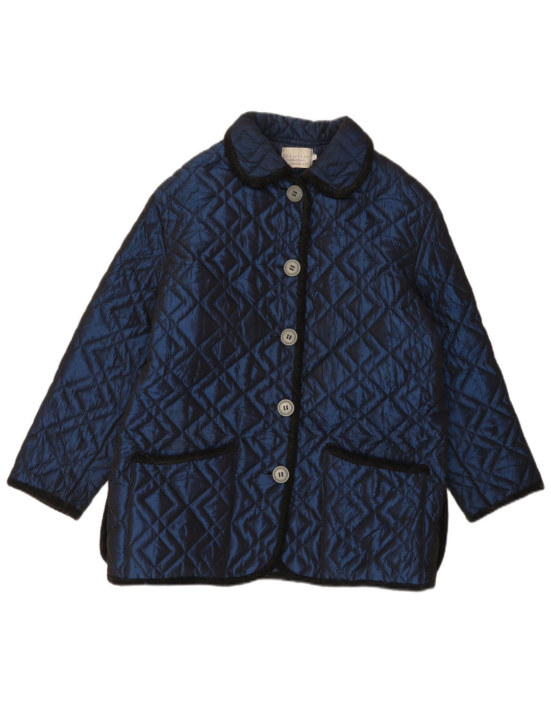 Giacca trapuntata da donna Giulia Galanti UK 12 medio blu navy