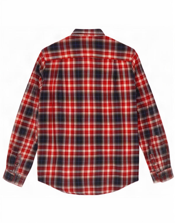 Camicia da uomo in flanella Superdry XL in cotone a quadri rossi