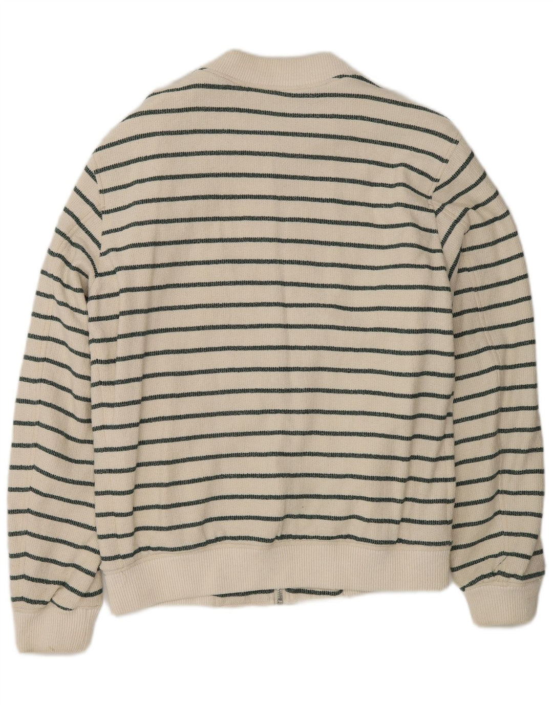 Maglione cardigan da uomo Zara in cotone a righe bianche medie
