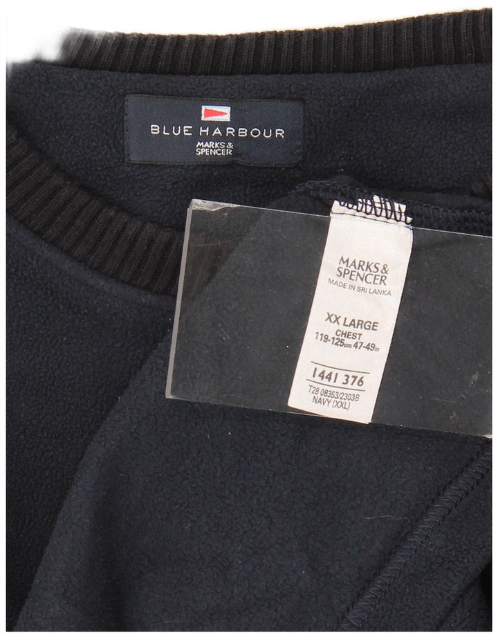 Maglione in pile Marks & Spencer da uomo blu Harbour 2XL poliestere blu navy