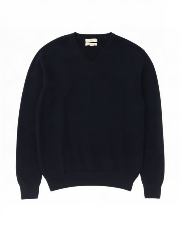 Maglione da uomo con scollo a V Marks & Spencer XL in cotone blu navy