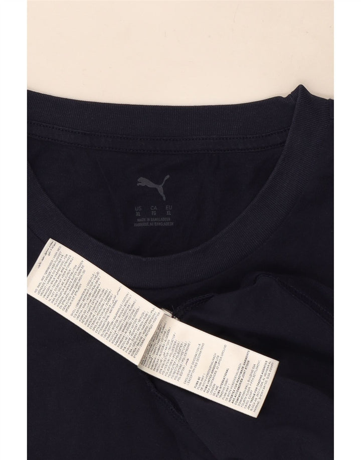 T-shirt da uomo Puma Top XL blu navy in cotone