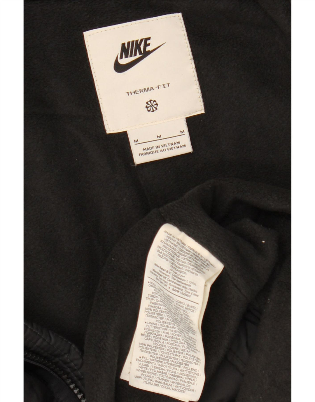 Giacca a vento con cappuccio NIKE Therma-Fit da uomo UK 38 media nera