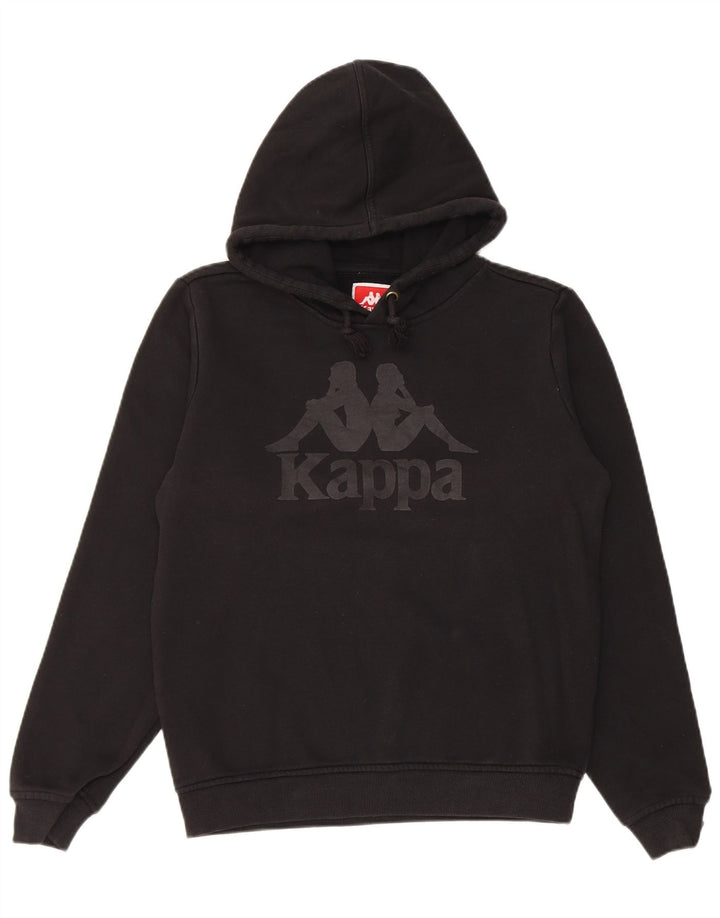 Maglione con cappuccio grafico da uomo Kappa piccolo in cotone nero