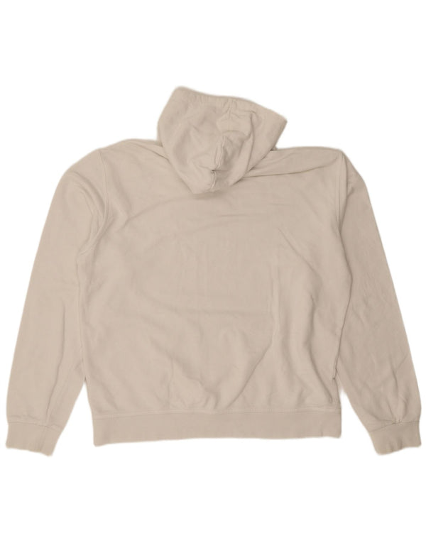 Felpa con cappuccio grafica da uomo Asics XL in cotone bianco sporco